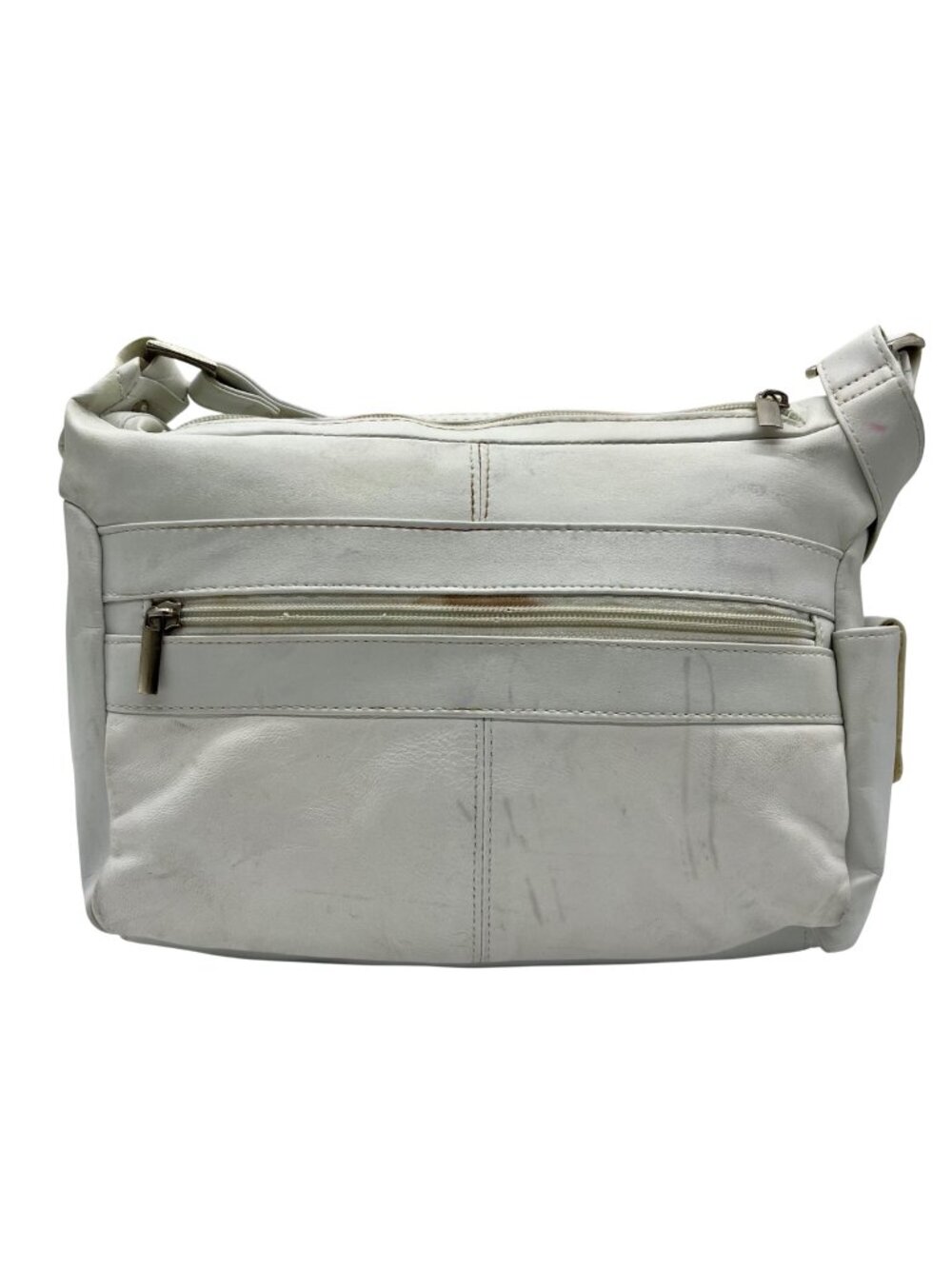 Unbranded White Faux Leather Crossbody Bag